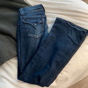 Hudson medium-flare dark wash jeans